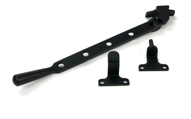 From The Anvil - Matt Black 10" Newbury Stay (Steel Window) | Sku. 52028 | Trade Door Handles.