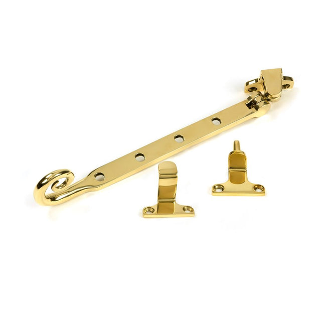 From The Anvil - Polished Brass 10" Monkeytail Stay (Steel Window) | Sku. 52038 | Trade Door Handles.