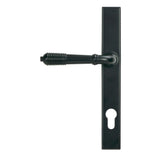 From The Anvil - Matt Black Reeded Slimline Lever Espag. Lock Set | Sku. 52080 | Trade Door Handles.