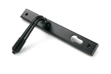 From The Anvil - Matt Black Reeded Slimline Lever Espag. Lock Set | Sku. 52080 | Trade Door Handles.