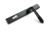 From The Anvil - Matt Black Reeded Slimline Lever Espag. Lock Set | Sku. 52080 | Trade Door Handles.