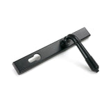 From The Anvil - Matt Black Reeded Slimline Lever Espag. Lock Set | Sku. 52080 | Trade Door Handles.