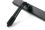 From The Anvil - Matt Black Reeded Slimline Lever Espag. Lock Set | Sku. 52080 | Trade Door Handles.