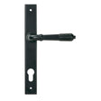 From The Anvil - Matt Black Reeded Slimline Lever Espag. Lock Set | Sku. 52080 | Trade Door Handles.