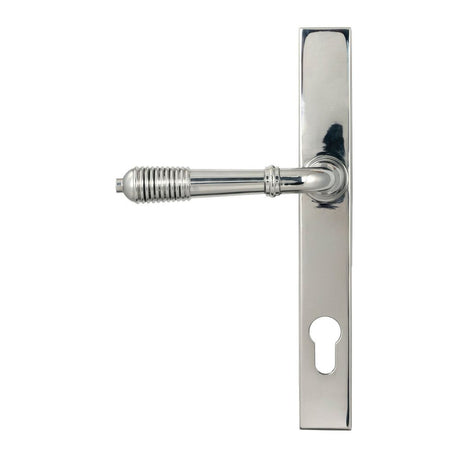 From The Anvil - Polished Marine SS (316) Reeded Slimline Lever Espag. Lock Set | Sku. 52082 | Trade Door Handles.