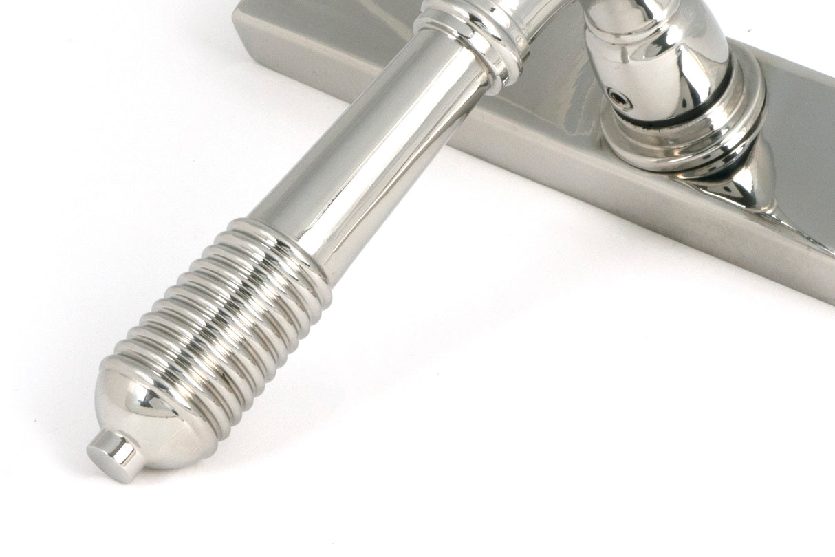 From The Anvil - Polished Marine SS (316) Reeded Slimline Lever Espag. Lock Set | Sku. 52082 | Trade Door Handles.