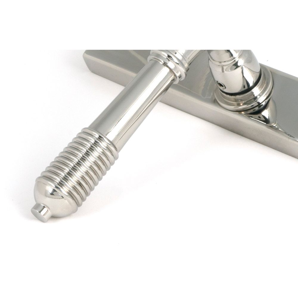 From The Anvil - Polished Marine SS (316) Reeded Slimline Lever Espag. Lock Set | Sku. 52082 | Trade Door Handles.