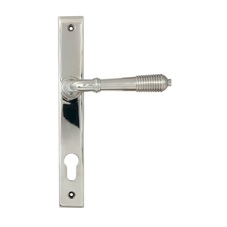 From The Anvil - Polished Marine SS (316) Reeded Slimline Lever Espag. Lock Set | Sku. 52082 | Trade Door Handles.