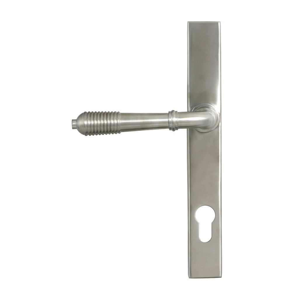From The Anvil - Satin Marine SS (316) Reeded Slimline Lever Espag. Lock Set | Sku. 52083 | Trade Door Handles.