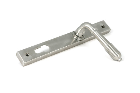 From The Anvil - Satin Marine SS (316) Reeded Slimline Lever Espag. Lock Set | Sku. 52083 | Trade Door Handles.