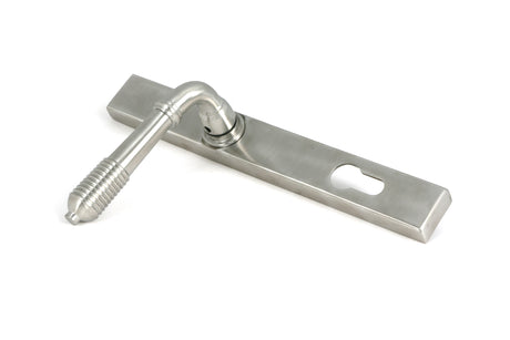 From The Anvil - Satin Marine SS (316) Reeded Slimline Lever Espag. Lock Set | Sku. 52083 | Trade Door Handles.