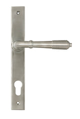 From The Anvil - Satin Marine SS (316) Reeded Slimline Lever Espag. Lock Set | Sku. 52083 | Trade Door Handles.