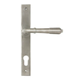 From The Anvil - Satin Marine SS (316) Reeded Slimline Lever Espag. Lock Set | Sku. 52083 | Trade Door Handles.