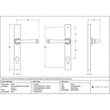 High quality images of the From The Anvil - Satin Brass Avon Slimline Lever Espag. Lock Set | Sku. Anvil-52084 | available to order from Trade Door Handles, quick delivery at discounted prices.