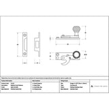 High quality images of the From The Anvil - Satin Marine SS (316) Beehive Sash Hook Fastener | Sku. Anvil-52110 | available to order from Trade Door Handles, quick delivery at discounted prices.