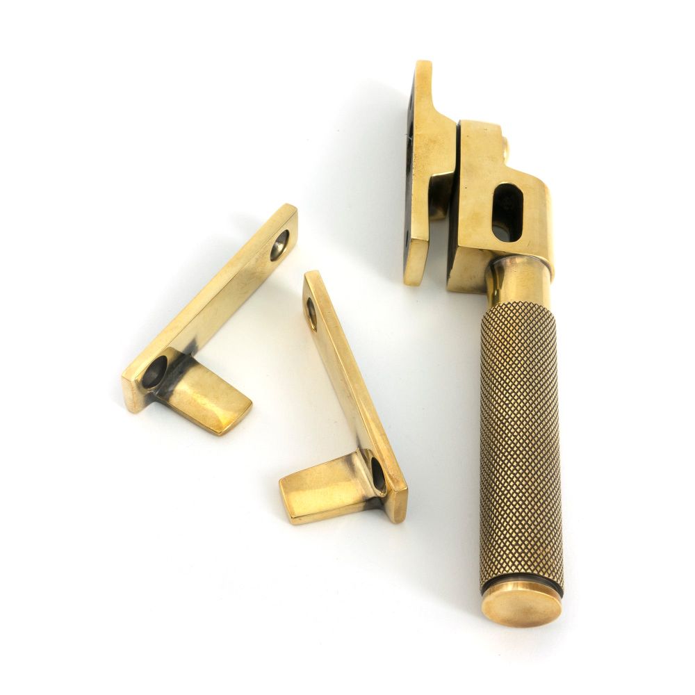 From The Anvil - Aged Brass Night-Vent Locking Brompton Fastener | Sku. 52127 | Trade Door Handles.