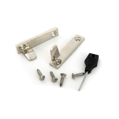 From The Anvil - Polished Nickel Night-Vent Locking Brompton Fastener | Sku. 52129 | Trade Door Handles.