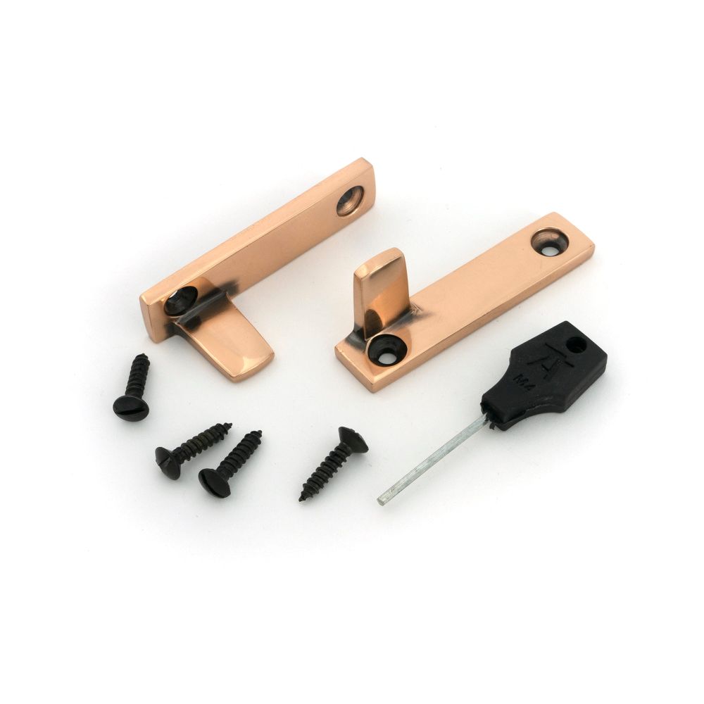 From The Anvil - Polished Bronze Night-Vent Locking Brompton Fastener | Sku. 52131 | Trade Door Handles.