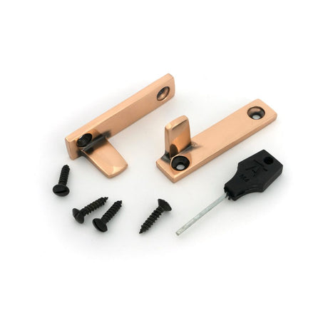 From The Anvil - Polished Bronze Night-Vent Locking Brompton Fastener | Sku. 52131 | Trade Door Handles.