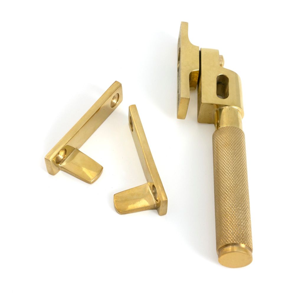 From The Anvil - Polished Brass Night-Vent Locking Brompton Fastener | Sku. 52132 | Trade Door Handles.