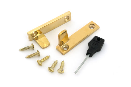 From The Anvil - Polished Brass Night-Vent Locking Brompton Fastener | Sku. 52132 | Trade Door Handles.