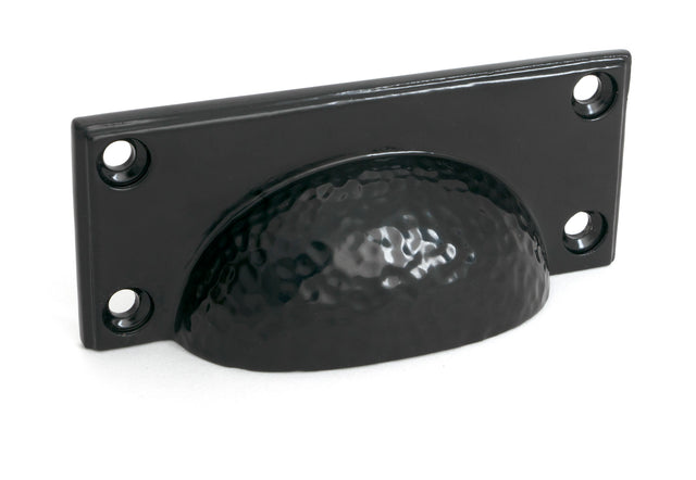 From The Anvil - Black Hammered Art Deco Drawer Pull | Sku. 52156 | Trade Door Handles.