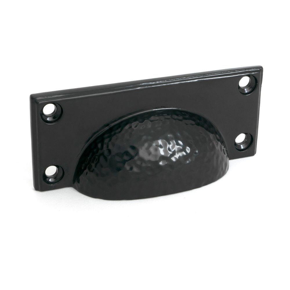 From The Anvil - Black Hammered Art Deco Drawer Pull | Sku. 52156 | Trade Door Handles.