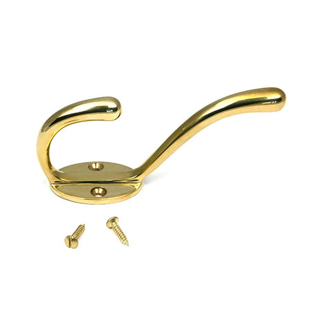 High quality images of the From The Anvil - Polished Brass Newbury Hat & Coat Hook | Sku. Anvil-52219 | available to order from Trade Door Handles, quick delivery at discounted prices.
