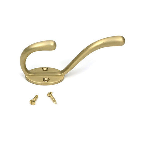 High quality images of the From The Anvil - Satin Brass Newbury Hat & Coat Hook | Sku. Anvil-52223 | available to order from Trade Door Handles, quick delivery at discounted prices.