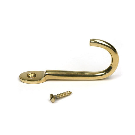 High quality images of the From The Anvil - Polished Brass Traditional Coat Hook | Sku. Anvil-52229 | available to order from Trade Door Handles, quick delivery at discounted prices.