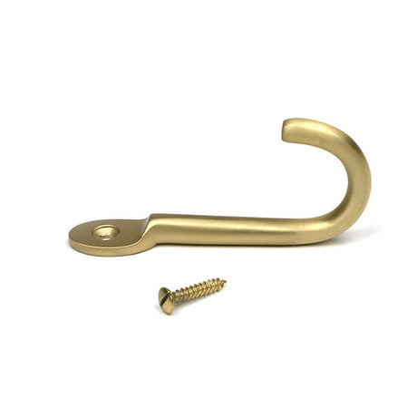 High quality images of the From The Anvil - Satin Brass Traditional Coat Hook | Sku. Anvil-52233 | available to order from Trade Door Handles, quick delivery at discounted prices.