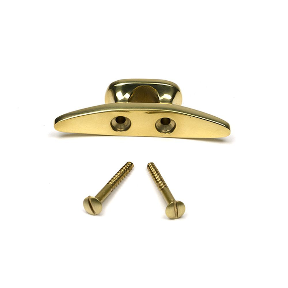High quality images of the From The Anvil - Polished Brass Marine Cleat Hook | Sku. Anvil-52239 | available to order from Trade Door Handles, quick delivery at discounted prices.
