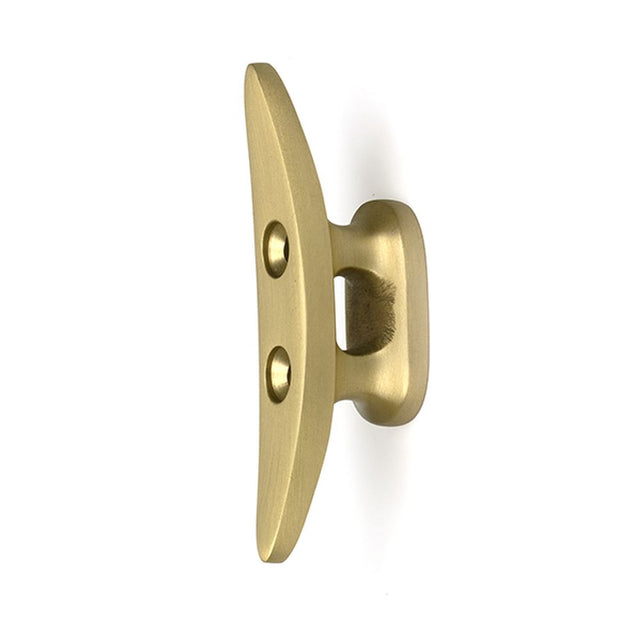 High quality images of the From The Anvil - Satin Brass Marine Cleat Hook | Sku. Anvil-52243 | available to order from Trade Door Handles, quick delivery at discounted prices.