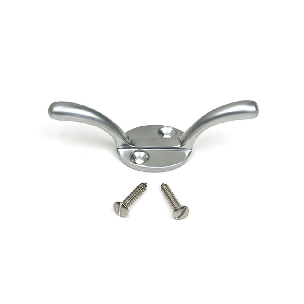 High quality images of the From The Anvil - Satin Chrome Newbury Cleat Hook | Sku. Anvil-52251 | available to order from Trade Door Handles, quick delivery at discounted prices.