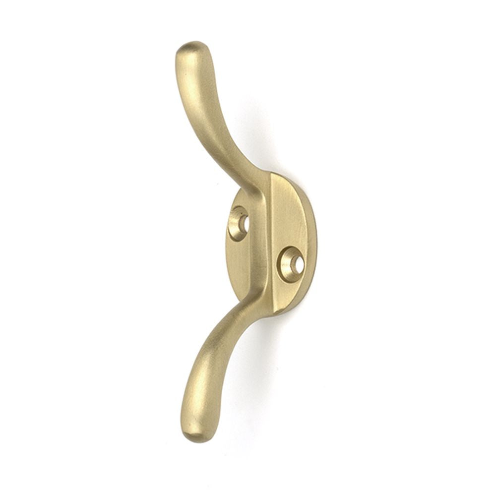 High quality images of the From The Anvil - Satin Brass Newbury Cleat Hook | Sku. Anvil-52253 | available to order from Trade Door Handles, quick delivery at discounted prices.