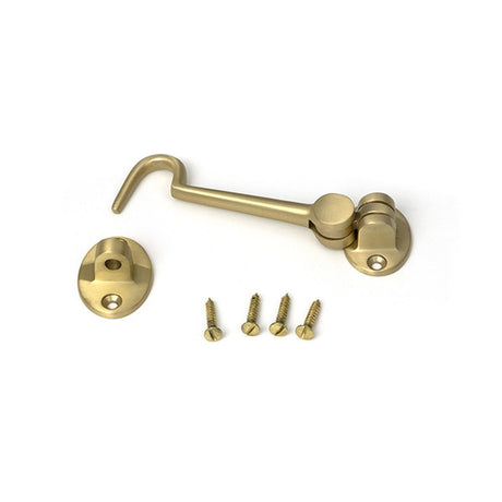 High quality images of the From The Anvil - Satin Brass 4" Cabin Hook | Sku. Anvil-52262 | available to order from Trade Door Handles, quick delivery at discounted prices.