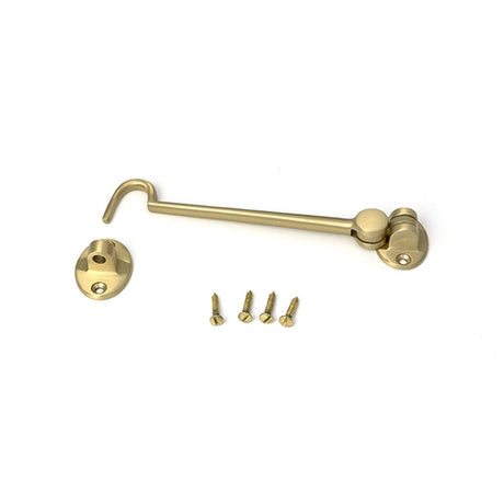 High quality images of the From The Anvil - Satin Brass 6" Cabin Hook | Sku. Anvil-52269 | available to order from Trade Door Handles, quick delivery at discounted prices.