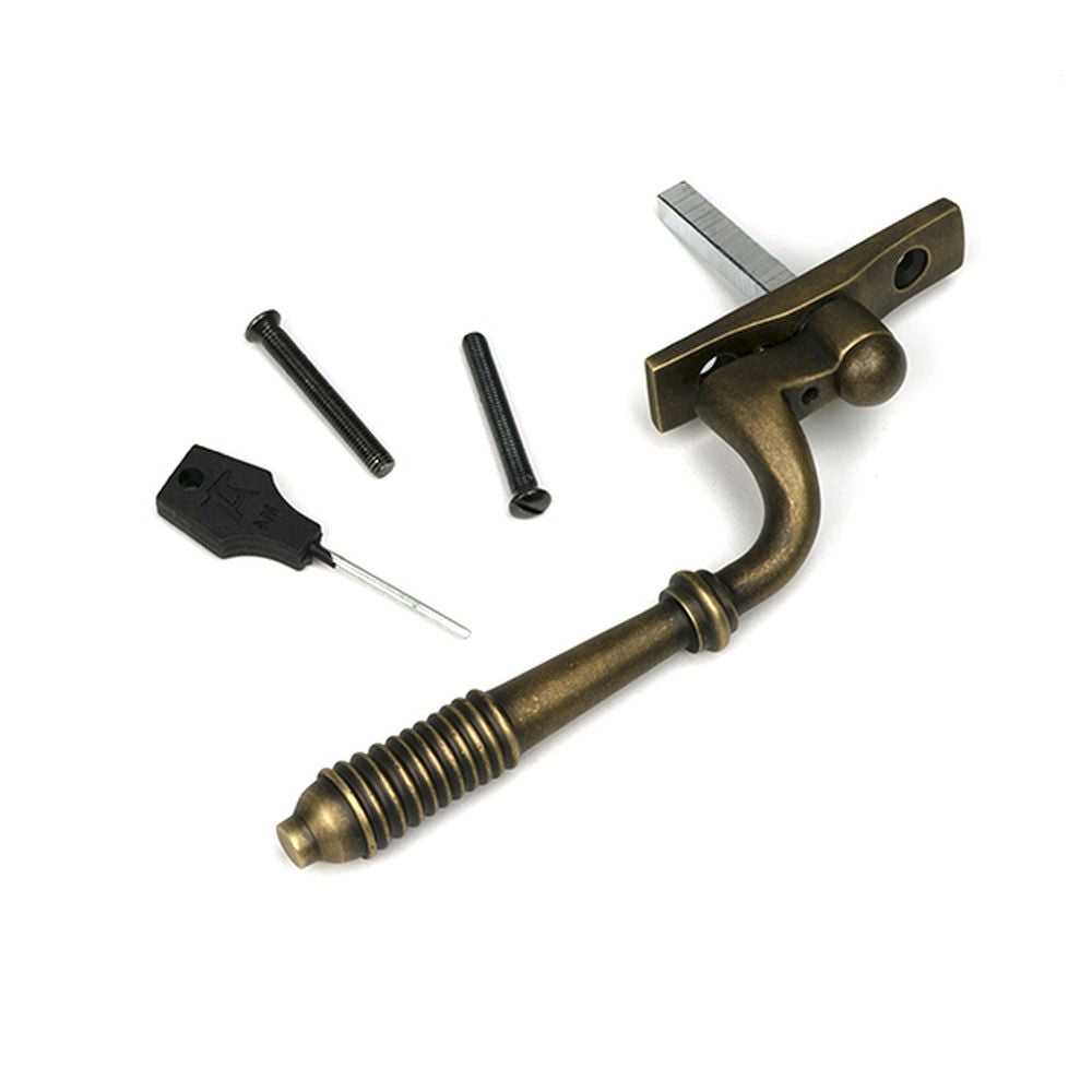 High quality images of the From The Anvil - Burnished Brass Reeded Espag - RH | Sku. Anvil-52307 | available to order from Trade Door Handles, quick delivery at discounted prices.