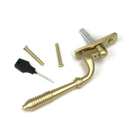 High quality images of the From The Anvil - Satin Brass Reeded Espag - RH | Sku. Anvil-52309 | available to order from Trade Door Handles, quick delivery at discounted prices.