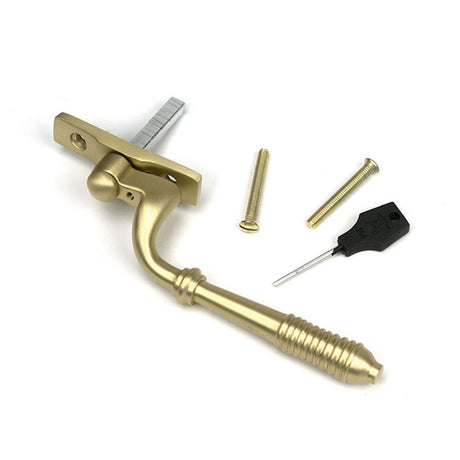 High quality images of the From The Anvil - Satin Brass Reeded Espag - LH | Sku. Anvil-52310 | available to order from Trade Door Handles, quick delivery at discounted prices.