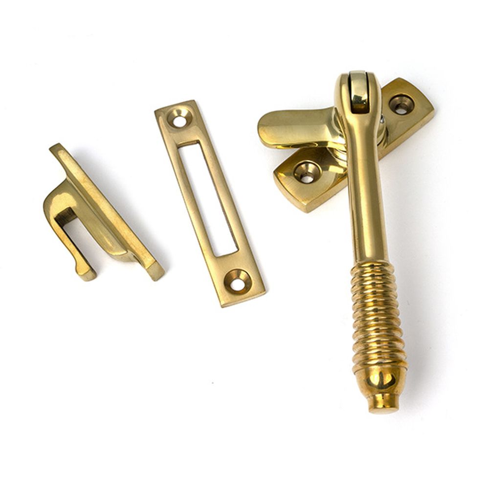 High quality images of the From The Anvil - Polished Brass Locking Reeded Fastener | Sku. Anvil-52317 | available to order from Trade Door Handles, quick delivery at discounted prices.