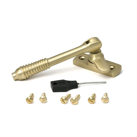 High quality images of the From The Anvil - Satin Brass Locking Reeded Fastener | Sku. Anvil-52319 | available to order from Trade Door Handles, quick delivery at discounted prices.