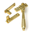 High quality images of the From The Anvil - Polished Brass Night-Vent Locking Reeded Fastener | Sku. Anvil-52320 | available to order from Trade Door Handles, quick delivery at discounted prices.