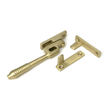 High quality images of the From The Anvil - Satin Brass Night-Vent Locking Reeded Fastener | Sku. Anvil-52322 | available to order from Trade Door Handles, quick delivery at discounted prices.
