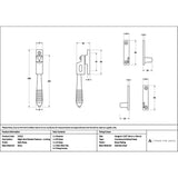 High quality images of the From The Anvil - Satin Brass Night-Vent Locking Reeded Fastener | Sku. Anvil-52322 | available to order from Trade Door Handles, quick delivery at discounted prices.