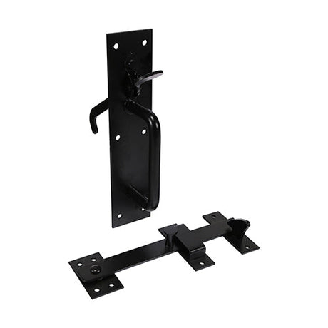 This is an image of Timco - Suffolk Latch - Heavy Duty - Black 219 x 50mm (1 Each Plain Bag) 523369
