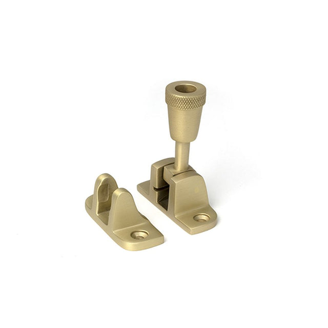 High quality images of the From The Anvil - Satin Brass Brompton Brighton Fastener (Radiused) | Sku. Anvil-52345 | available to order from Trade Door Handles, quick delivery at discounted prices.