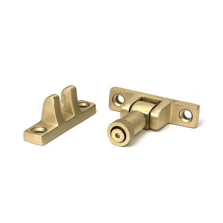 High quality images of the From The Anvil - Satin Brass Brompton Brighton Fastener - Narrow (Square) | Sku. Anvil-52353 | available to order from Trade Door Handles, quick delivery at discounted prices.