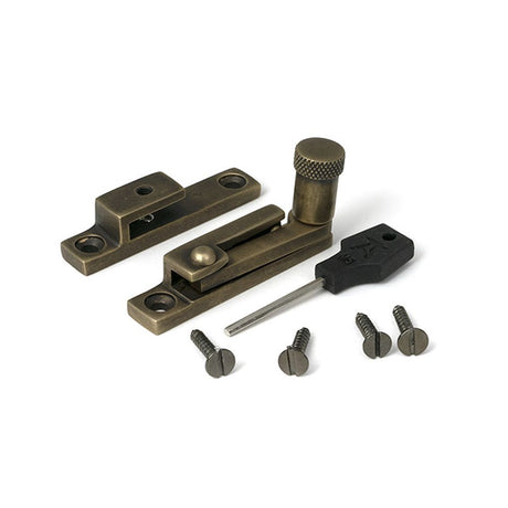 High quality images of the From The Anvil - Burnished Brass Brompton Quadrant Fastener - Narrow | Sku. Anvil-52357 | available to order from Trade Door Handles, quick delivery at discounted prices.