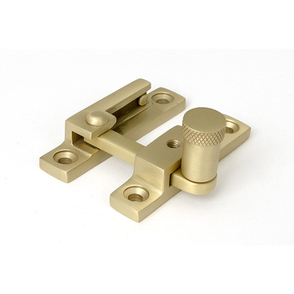 High quality images of the From The Anvil - Satin Brass Brompton Quadrant Fastener - Narrow | Sku. Anvil-52361 | available to order from Trade Door Handles, quick delivery at discounted prices.